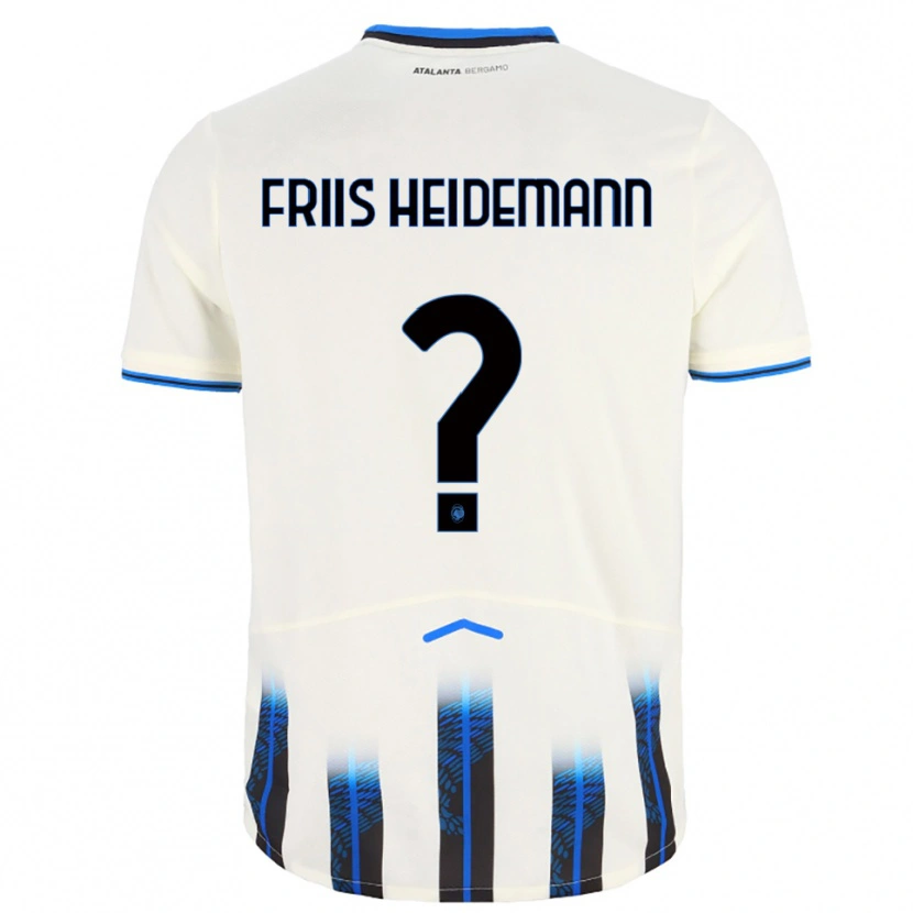 DanxenキッズLukas Friis Heidemann#0ホワイト ブルーアウェイシャツ2025/26ジャージーユニフォーム