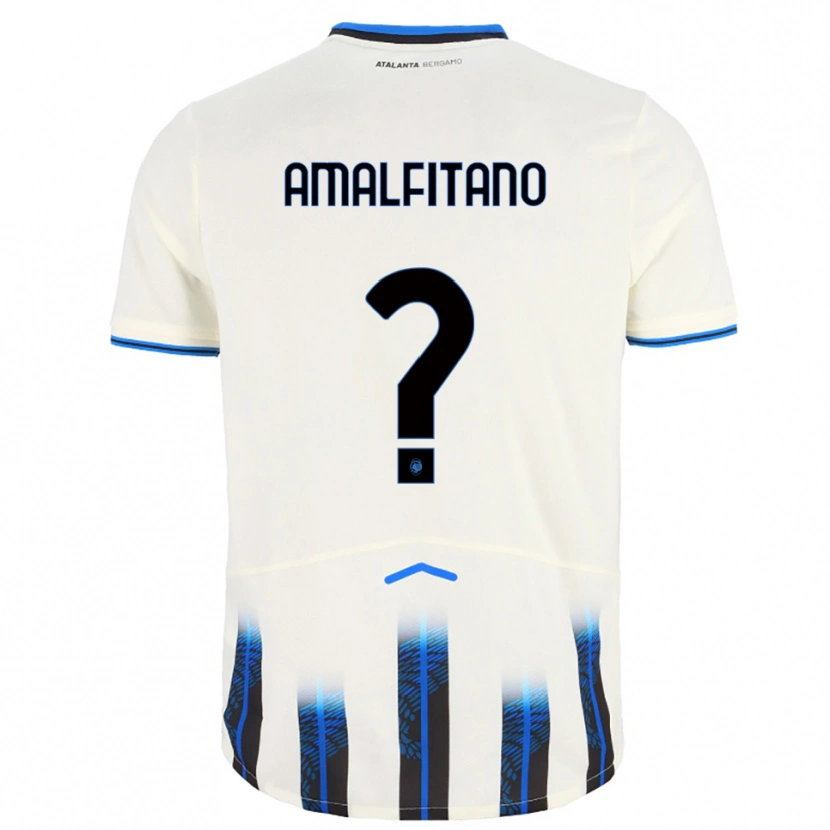 DanxenキッズNicolò Amalfitano#0ホワイト ブルーアウェイシャツ2025/26ジャージーユニフォーム