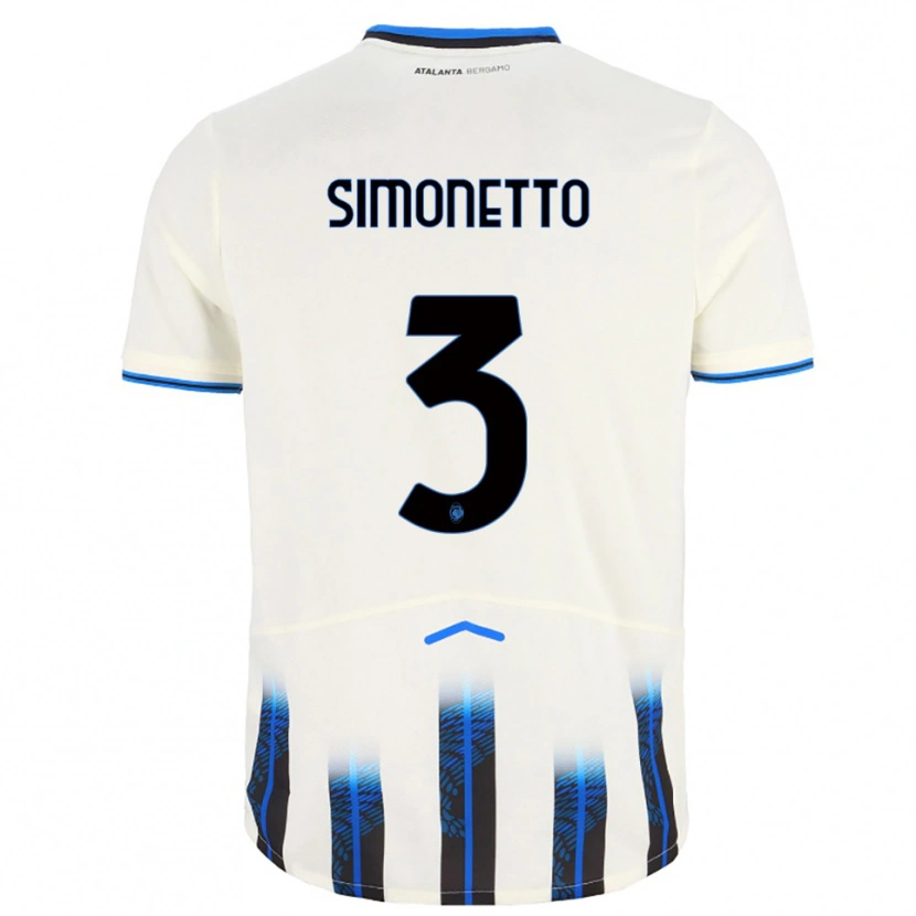 Danxenキッズフェデリコ・シモネット#3ホワイト ブルーアウェイシャツ2025/26ジャージーユニフォーム