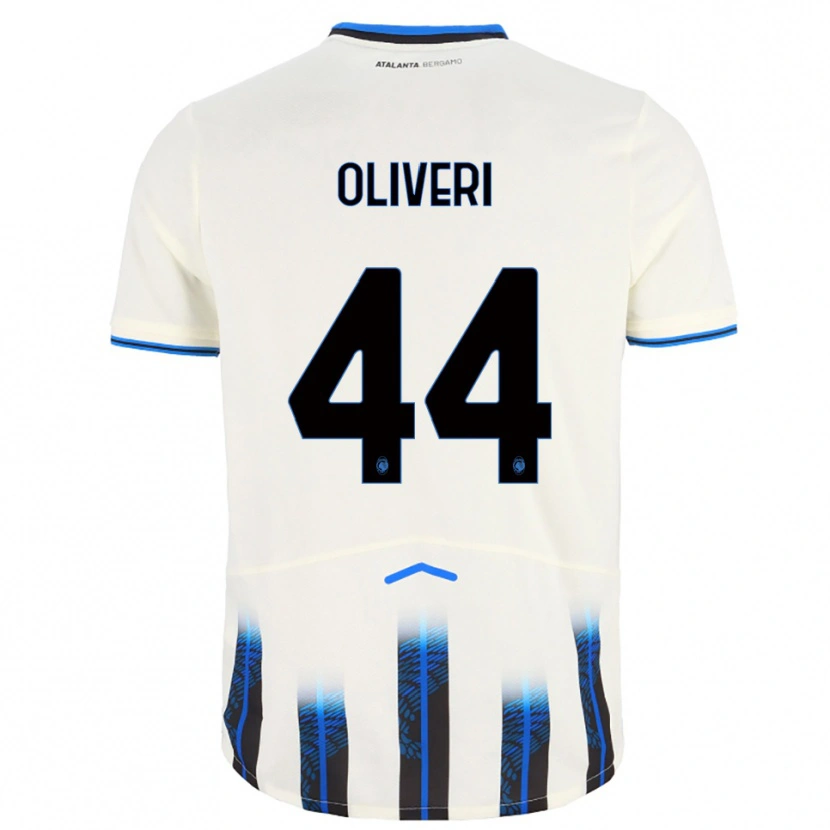 DanxenキッズAndrea Oliveri#44ホワイト ブルーアウェイシャツ2025/26ジャージーユニフォーム