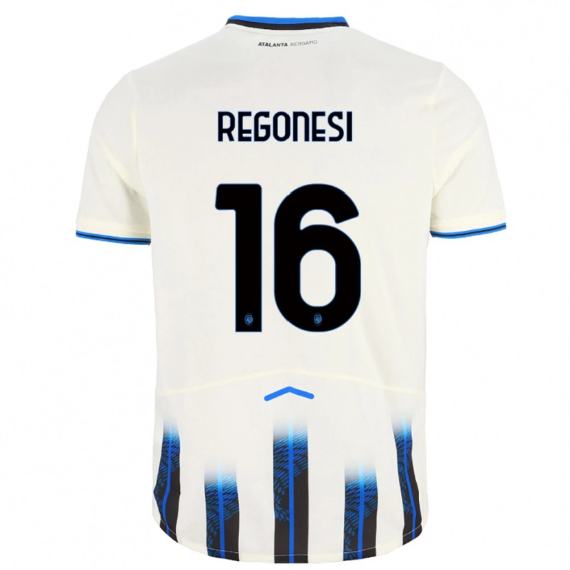 DanxenキッズNicolò Regonesi#16ホワイト ブルーアウェイシャツ2025/26ジャージーユニフォーム