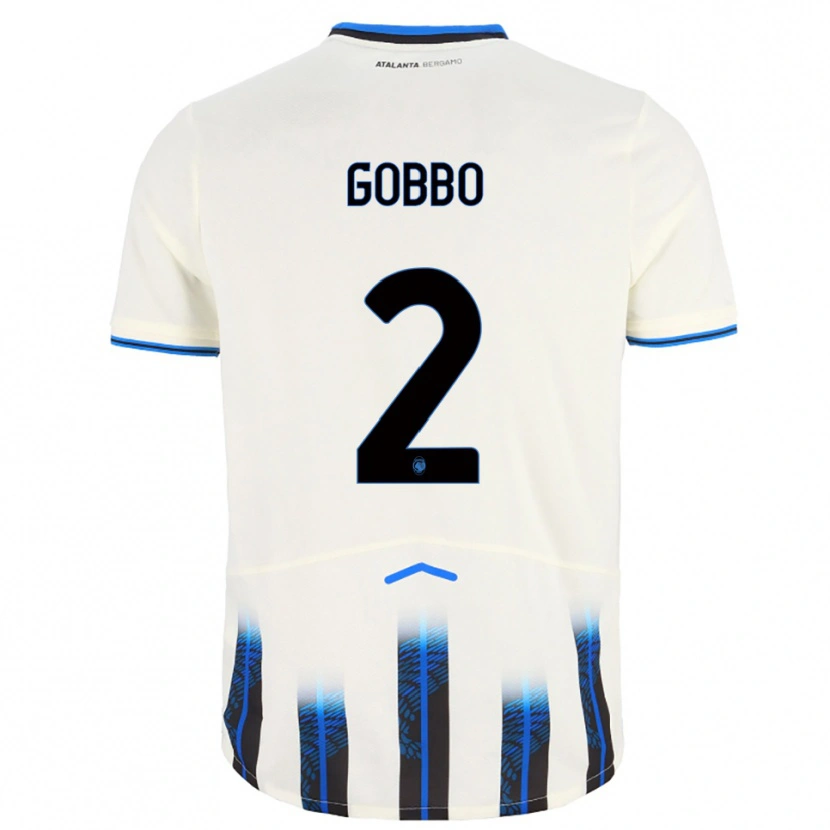 DanxenキッズLuca Gobbo#2ホワイト ブルーアウェイシャツ2025/26ジャージーユニフォーム
