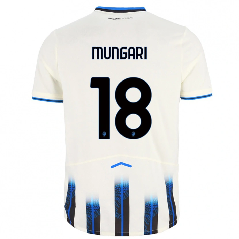 DanxenキッズGiuseppe Mungari#18ホワイト ブルーアウェイシャツ2025/26ジャージーユニフォーム