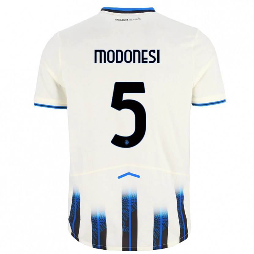 DanxenキッズGiorgio Modonesi#5ホワイト ブルーアウェイシャツ2025/26ジャージーユニフォーム