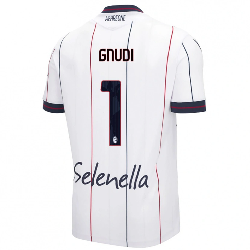 DanxenキッズRiccardo Gnudi#1ホワイト ロイヤルブルーアウェイシャツ2025/26ジャージーユニフォーム
