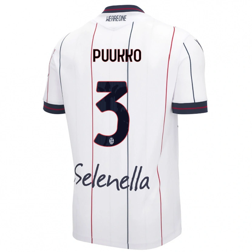 DanxenキッズAkseli Puukko#3ホワイト ロイヤルブルーアウェイシャツ2025/26ジャージーユニフォーム