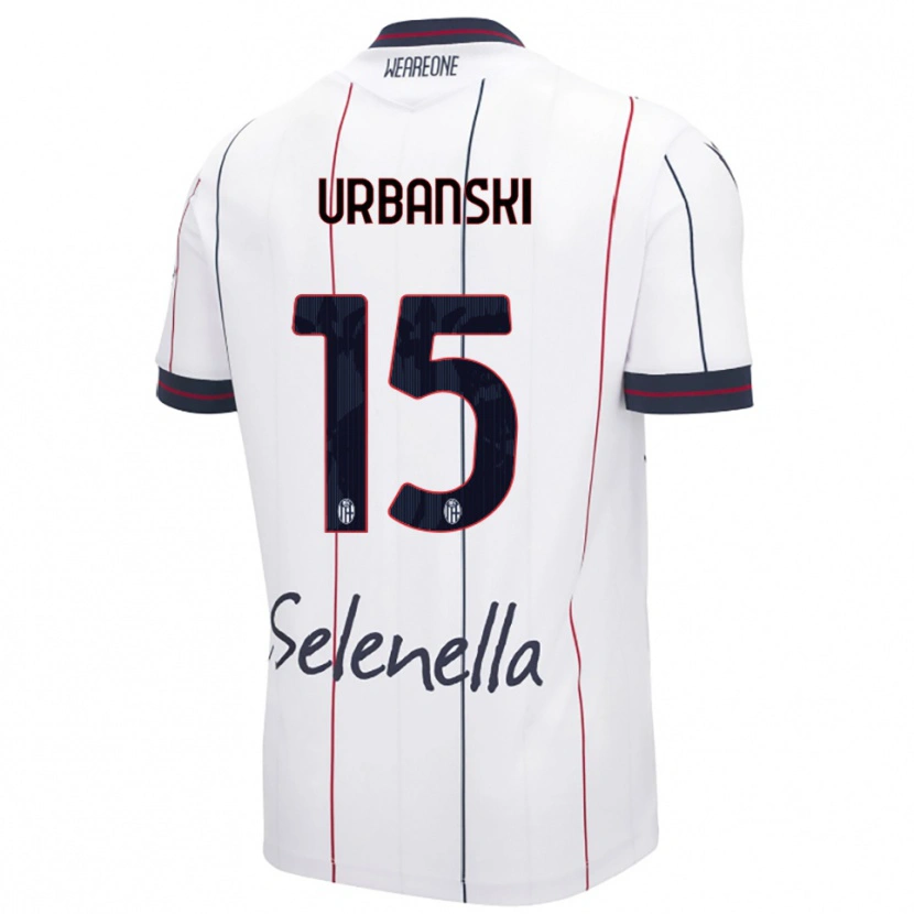 DanxenキッズDominik Urbanski#15ホワイト ロイヤルブルーアウェイシャツ2025/26ジャージーユニフォーム