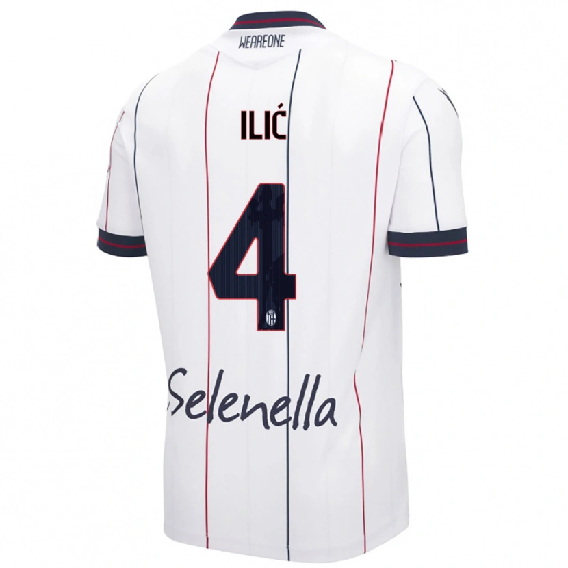 Danxenキッズミハイロ・イリッチ#4ホワイト ロイヤルブルーアウェイシャツ2025/26ジャージーユニフォーム