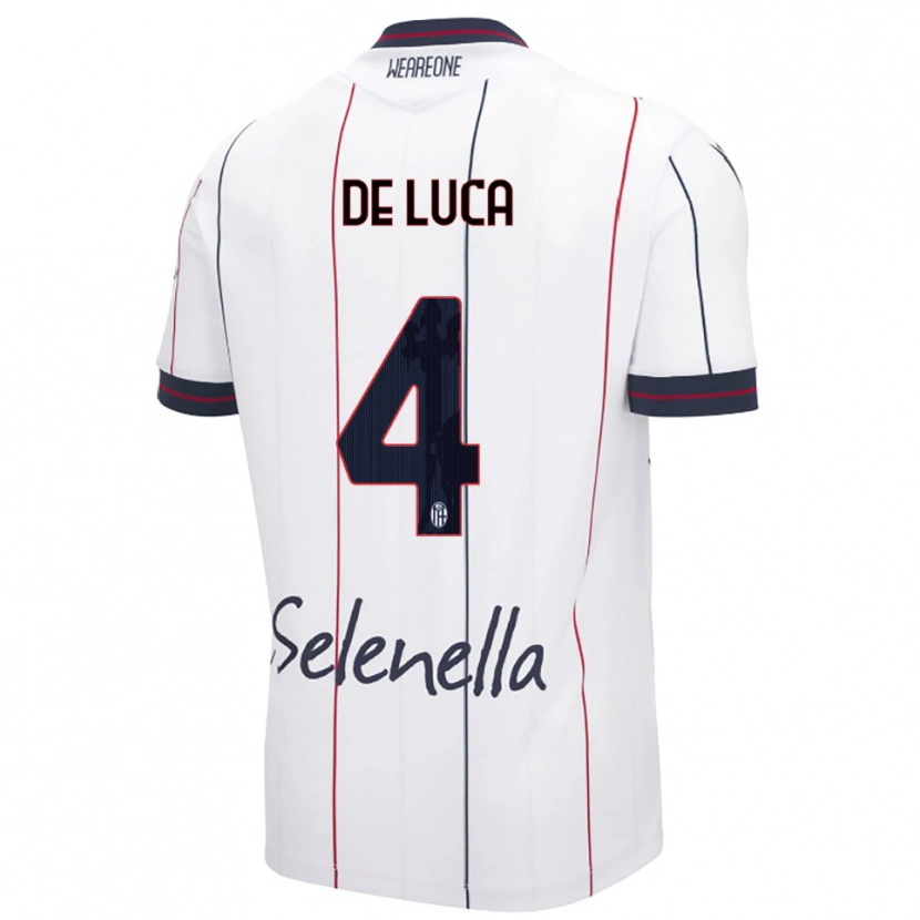 DanxenキッズAlessandro De Luca#4ホワイト ロイヤルブルーアウェイシャツ2025/26ジャージーユニフォーム