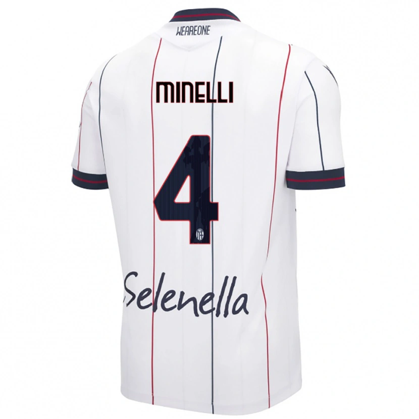 DanxenキッズLeo Minelli#4ホワイト ロイヤルブルーアウェイシャツ2025/26ジャージーユニフォーム