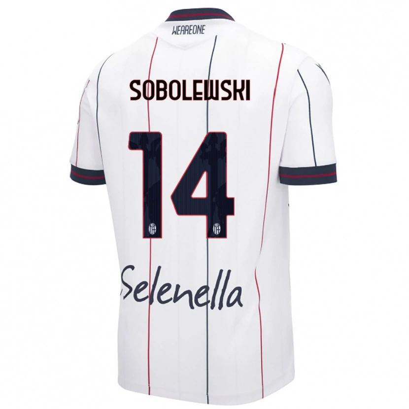 DanxenキッズKonrad Sobolewski#14ホワイト ロイヤルブルーアウェイシャツ2025/26ジャージーユニフォーム