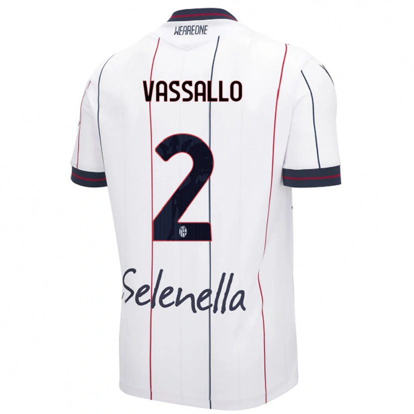 DanxenキッズGiacomo Vassallo#2ホワイト ロイヤルブルーアウェイシャツ2025/26ジャージーユニフォーム