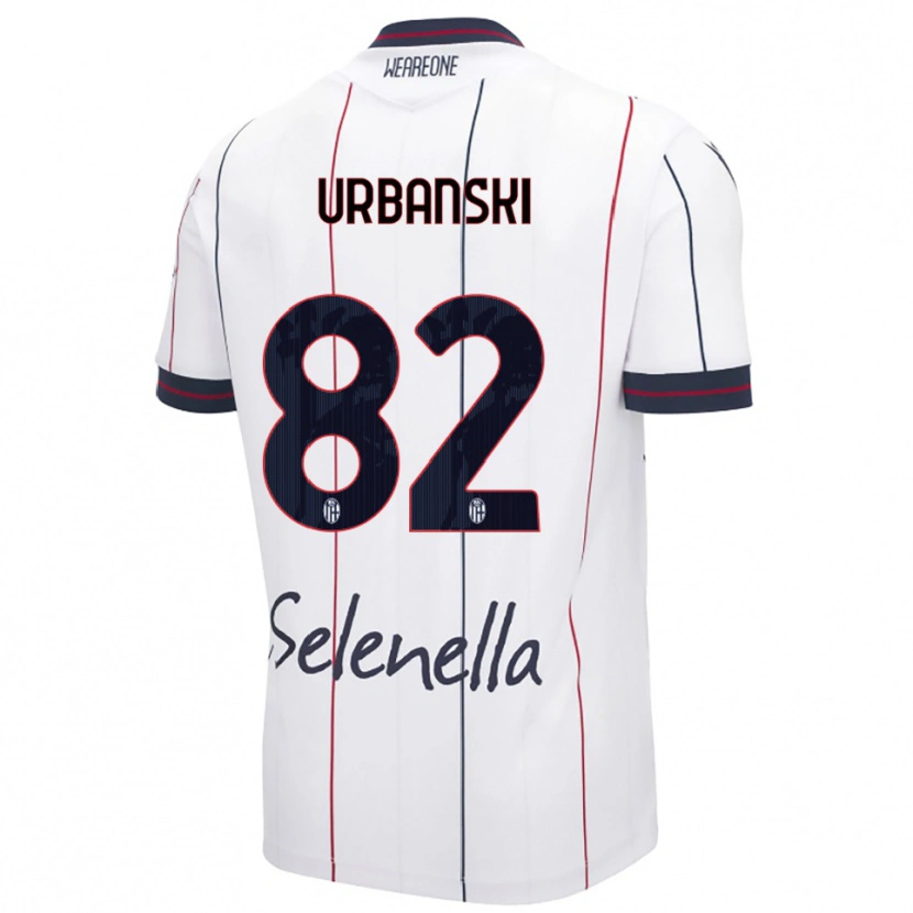 Danxenキッズカツペル・ウルバンスキ#82ホワイト ロイヤルブルーアウェイシャツ2025/26ジャージーユニフォーム