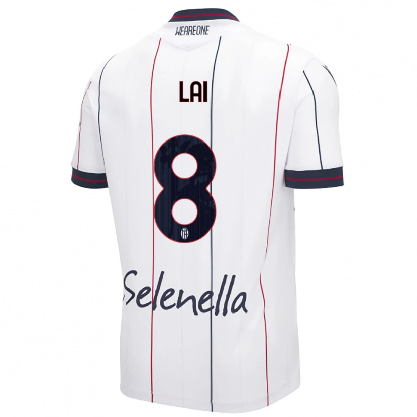 DanxenキッズLuca Lai#8ホワイト ロイヤルブルーアウェイシャツ2025/26ジャージーユニフォーム