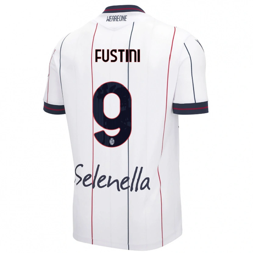 DanxenキッズKevin Fustini#9ホワイト ロイヤルブルーアウェイシャツ2025/26ジャージーユニフォーム