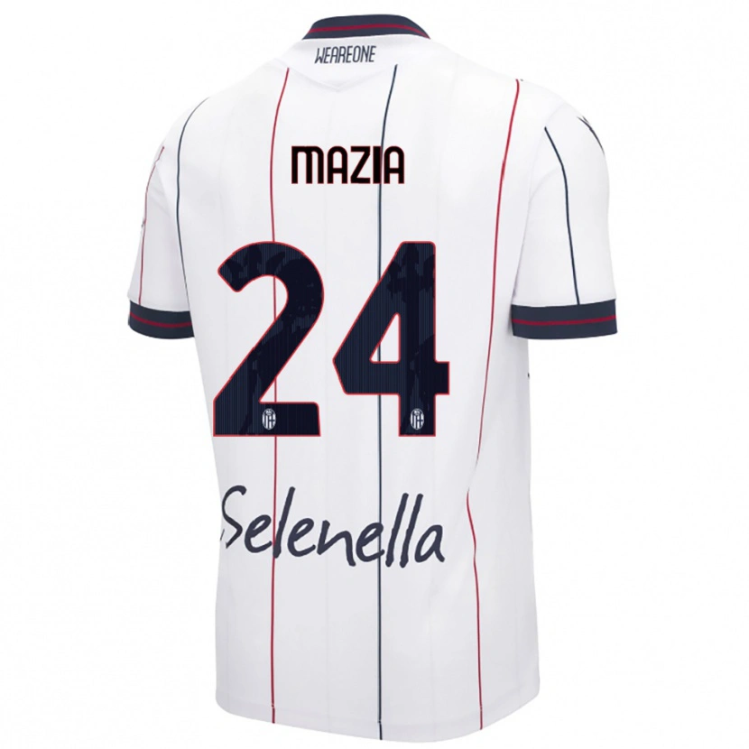 DanxenキッズAndrea Mazia#24ホワイト ロイヤルブルーアウェイシャツ2025/26ジャージーユニフォーム