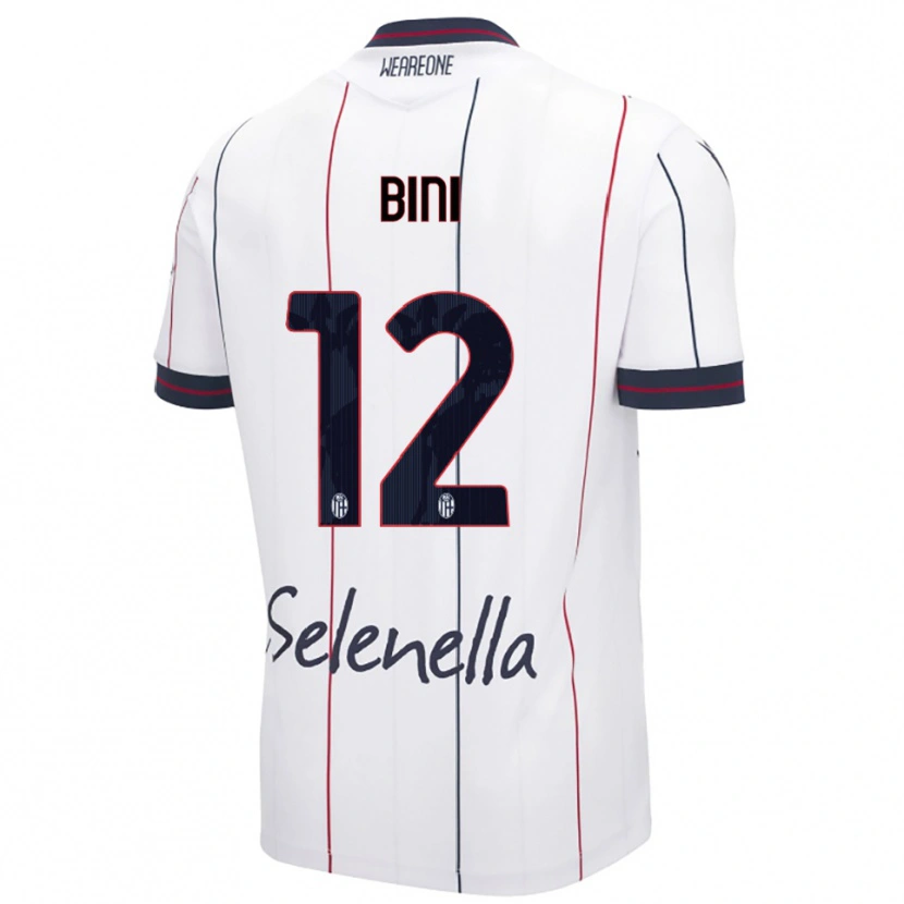 DanxenキッズCesare Bini#12ホワイト ロイヤルブルーアウェイシャツ2025/26ジャージーユニフォーム
