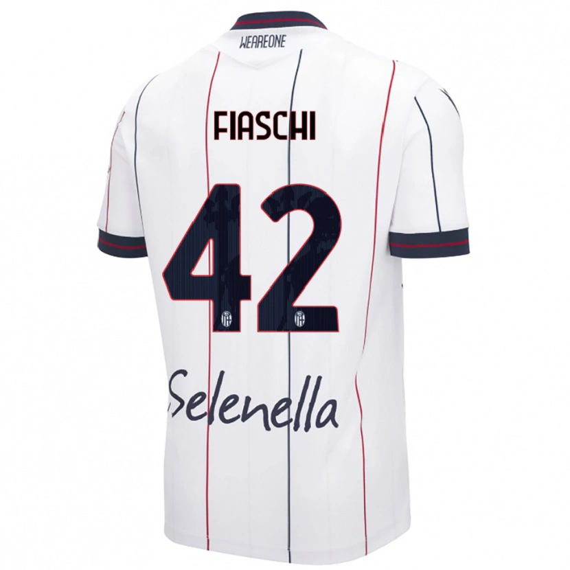 DanxenキッズMarco Fiaschi#42ホワイト ロイヤルブルーアウェイシャツ2025/26ジャージーユニフォーム