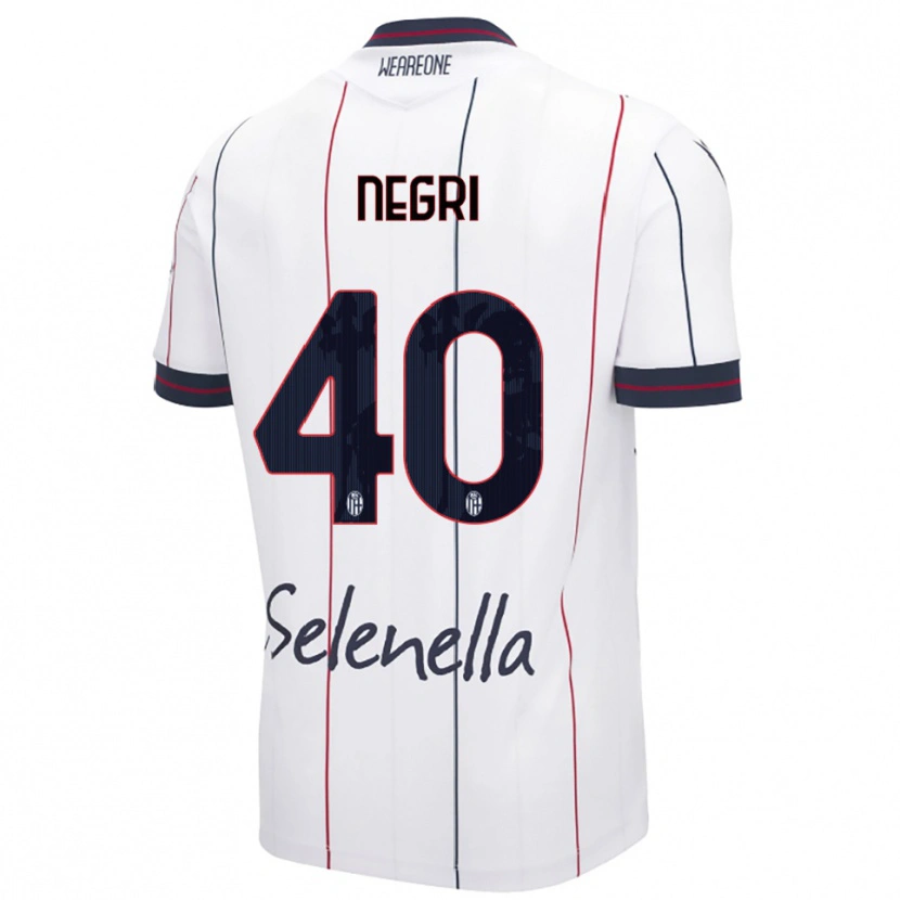 DanxenキッズSimone Negri#40ホワイト ロイヤルブルーアウェイシャツ2025/26ジャージーユニフォーム
