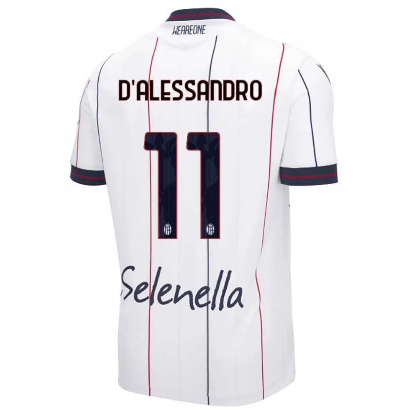 Danxenキッズジュリアーノ・ダレッサンドロ#11ホワイト ロイヤルブルーアウェイシャツ2025/26ジャージーユニフォーム