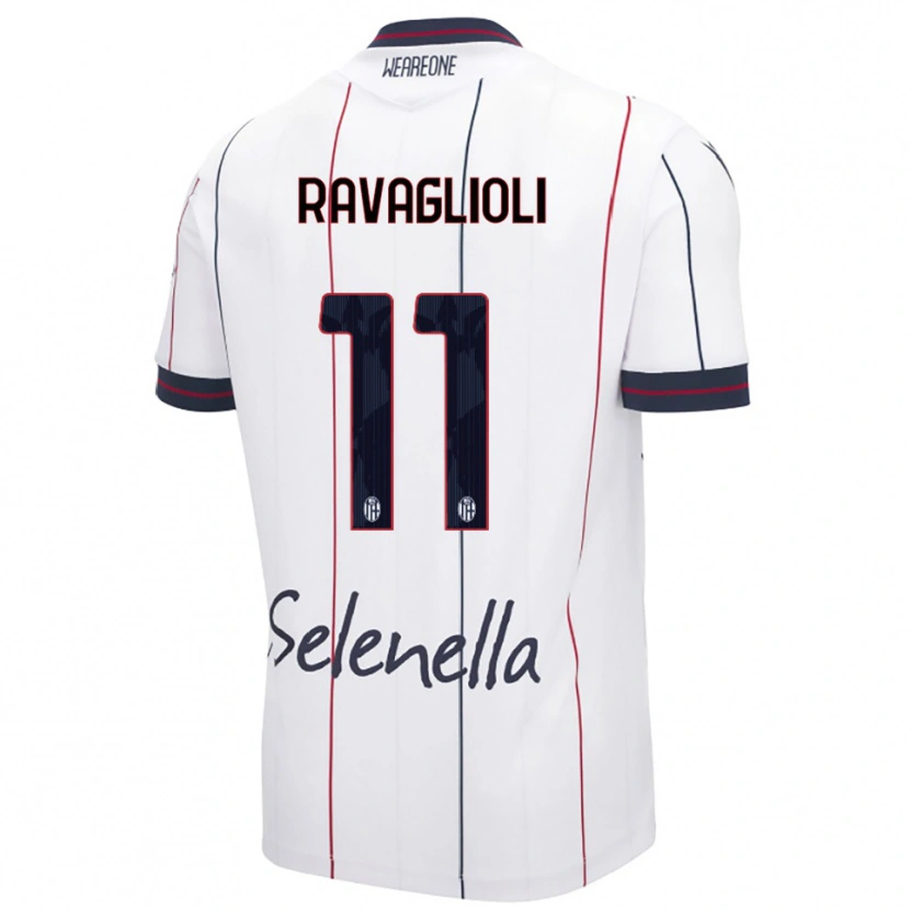 DanxenキッズTommaso Ravaglioli#11ホワイト ロイヤルブルーアウェイシャツ2025/26ジャージーユニフォーム