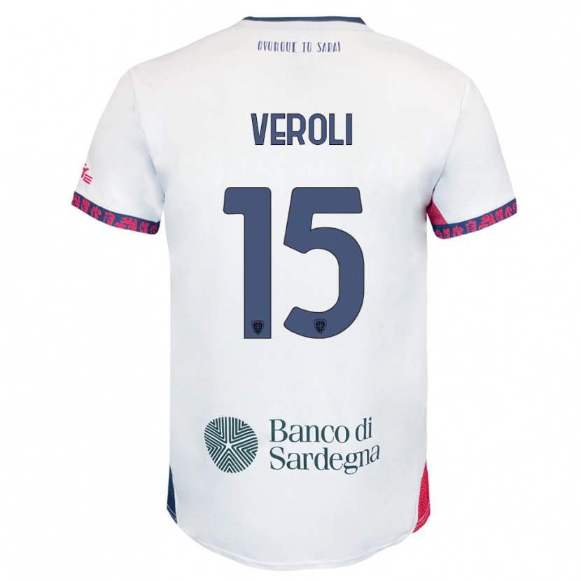 DanxenキッズDavide Veroli#15ホワイト ネイビー レッドアウェイシャツ2025/26ジャージーユニフォーム
