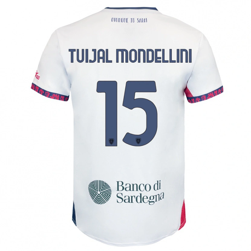 DanxenキッズLuca Tuijai Mondellini#15ホワイト ネイビー レッドアウェイシャツ2025/26ジャージーユニフォーム