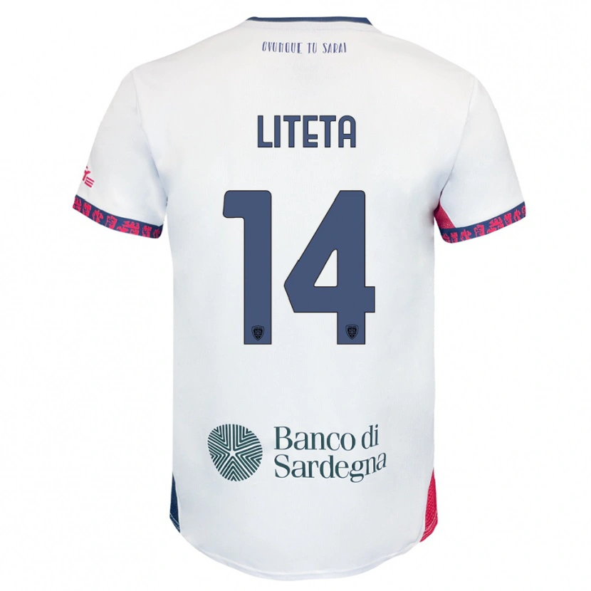 DanxenキッズJoseph Liteta#14ホワイト ネイビー レッドアウェイシャツ2025/26ジャージーユニフォーム