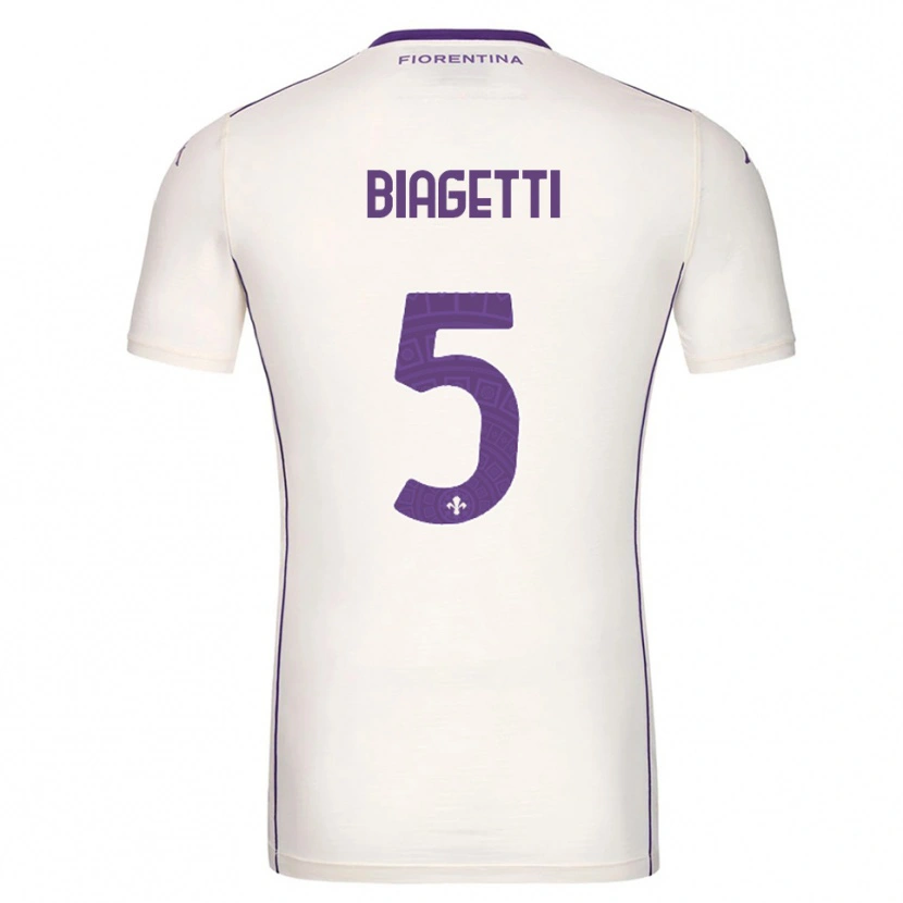 DanxenキッズChristian Biagetti#5ホワイト パープル レッドアウェイシャツ2025/26ジャージーユニフォーム