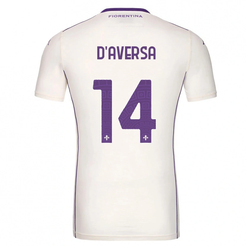 DanxenキッズSimone D'aversa#14ホワイト パープル レッドアウェイシャツ2025/26ジャージーユニフォーム