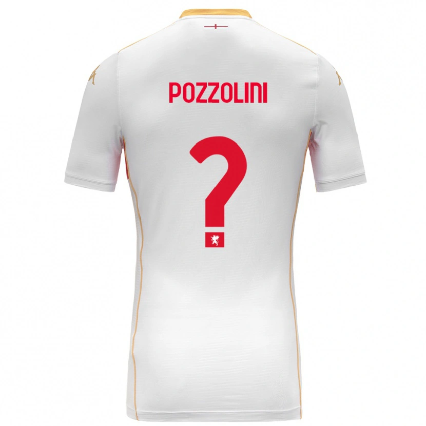 DanxenキッズAndrea Pozzolini#0ホワイト レッドアウェイシャツ2025/26ジャージーユニフォーム