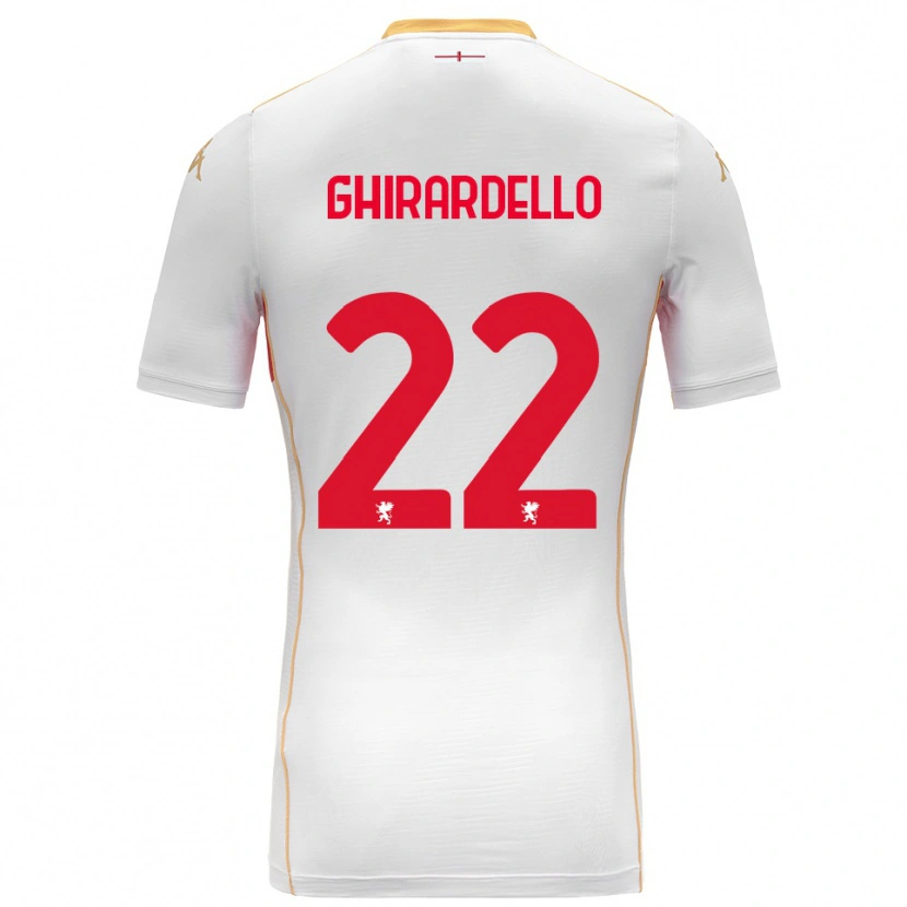 DanxenキッズTommaso Ghirardello#22ホワイト レッドアウェイシャツ2025/26ジャージーユニフォーム