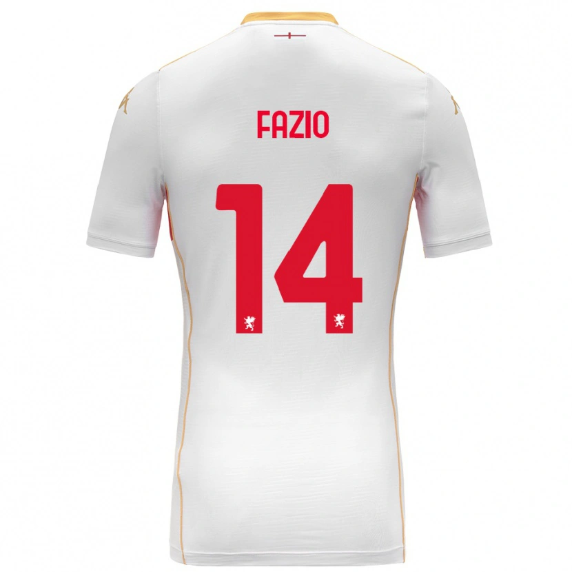 DanxenキッズTommaso Fazio#14ホワイト レッドアウェイシャツ2025/26ジャージーユニフォーム