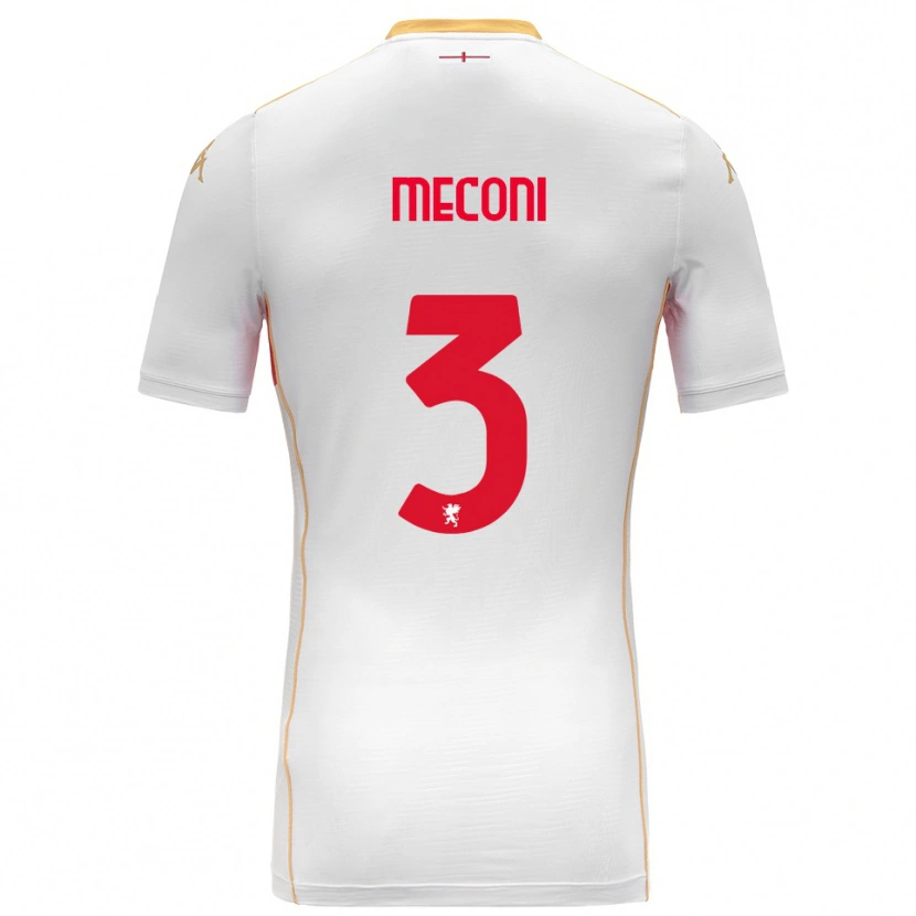 DanxenキッズEdoardo Meconi#3ホワイト レッドアウェイシャツ2025/26ジャージーユニフォーム