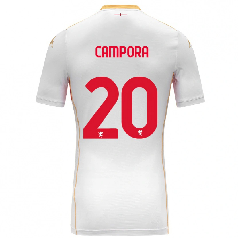 DanxenキッズAlice Campora#20ホワイト レッドアウェイシャツ2025/26ジャージーユニフォーム
