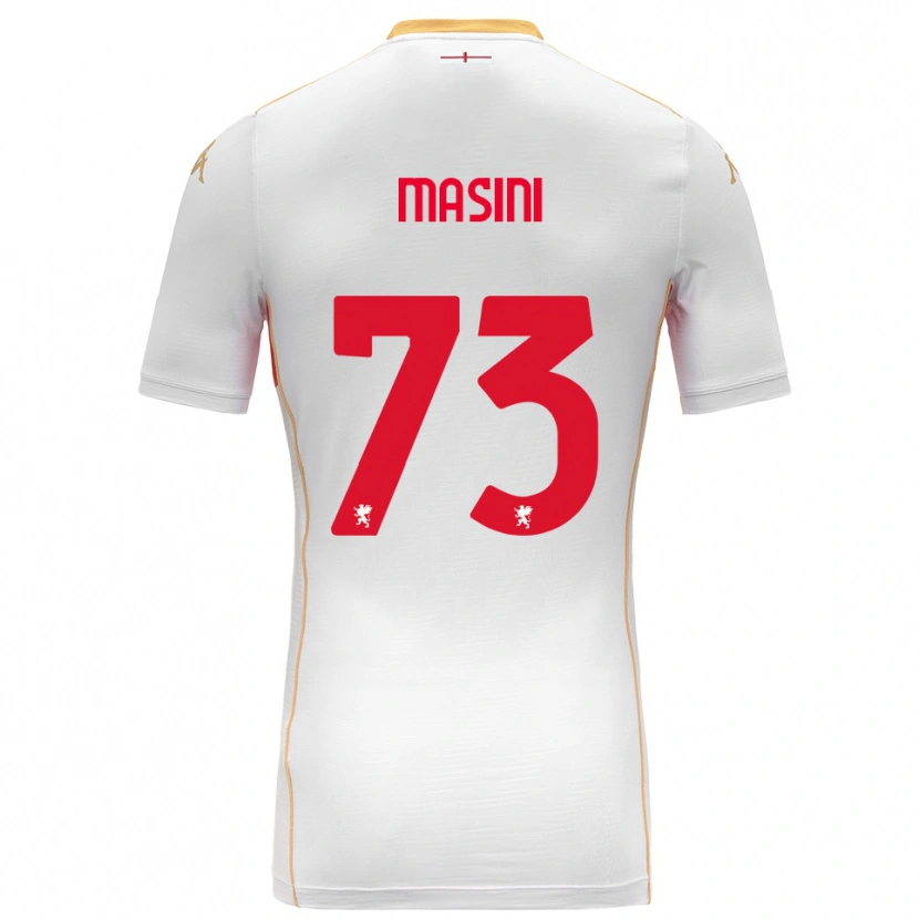 Danxenキッズパトリツィオ・マシニ#73ホワイト レッドアウェイシャツ2025/26ジャージーユニフォーム