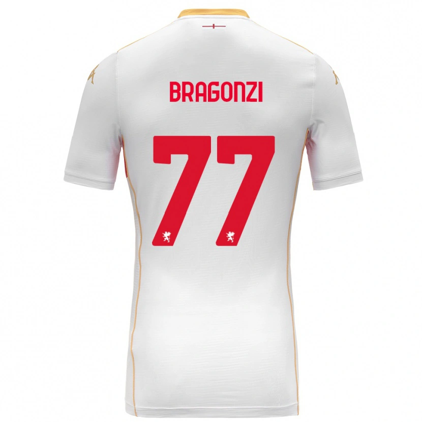 DanxenキッズAsia Bragonzi#77ホワイト レッドアウェイシャツ2025/26ジャージーユニフォーム