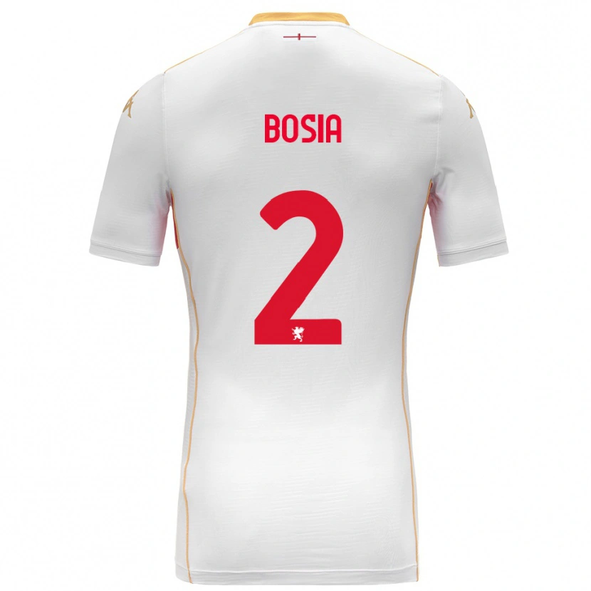 DanxenキッズDavide Bosia#2ホワイト レッドアウェイシャツ2025/26ジャージーユニフォーム