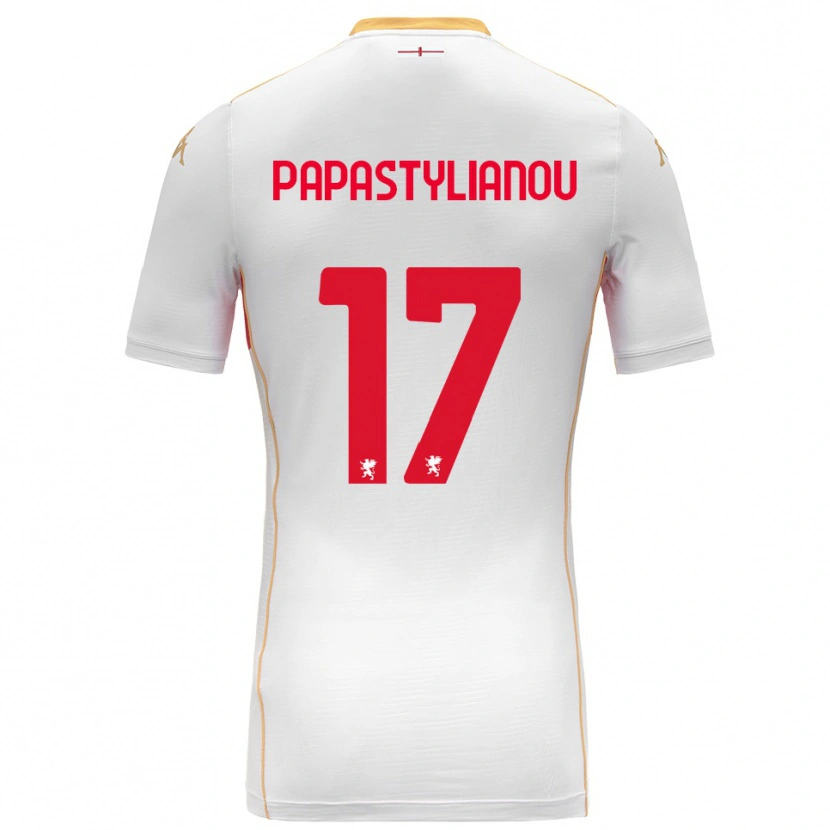 DanxenキッズLysandros Andreas Papastylianou#17ホワイト レッドアウェイシャツ2025/26ジャージーユニフォーム