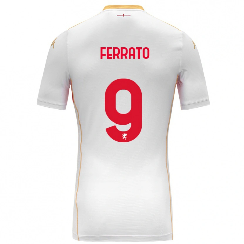 DanxenキッズClaudia Ferrato#9ホワイト レッドアウェイシャツ2025/26ジャージーユニフォーム
