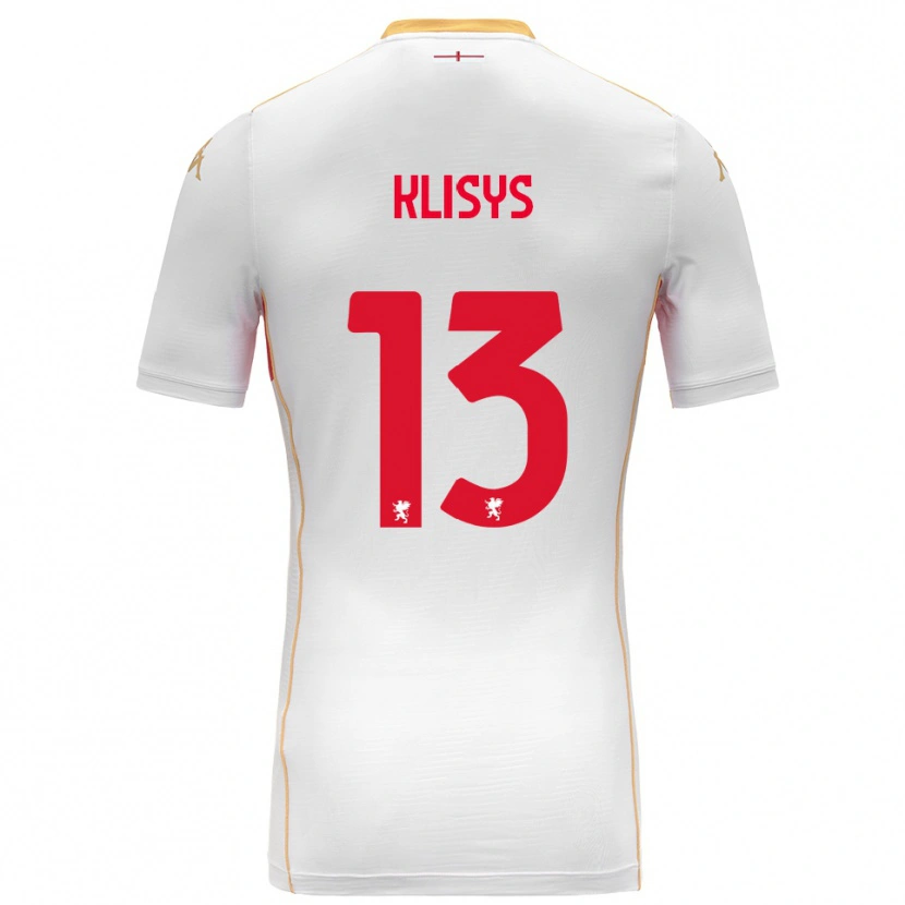 DanxenキッズLukas Klišys#13ホワイト レッドアウェイシャツ2025/26ジャージーユニフォーム