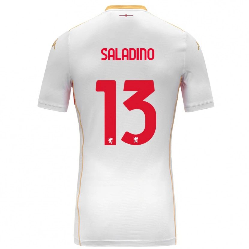 DanxenキッズLuca Saladino#13ホワイト レッドアウェイシャツ2025/26ジャージーユニフォーム
