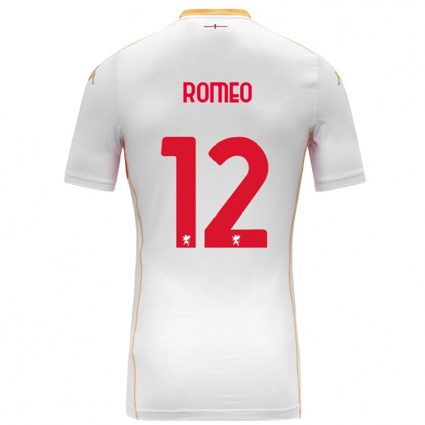 DanxenキッズEmanuele Romeo#12ホワイト レッドアウェイシャツ2025/26ジャージーユニフォーム