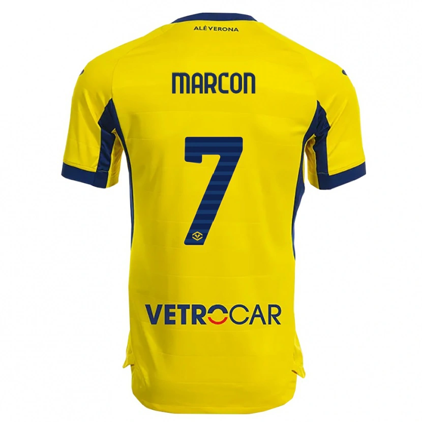 DanxenキッズGabriel Marcon#7イエロー ネイビーアウェイシャツ2025/26ジャージーユニフォーム