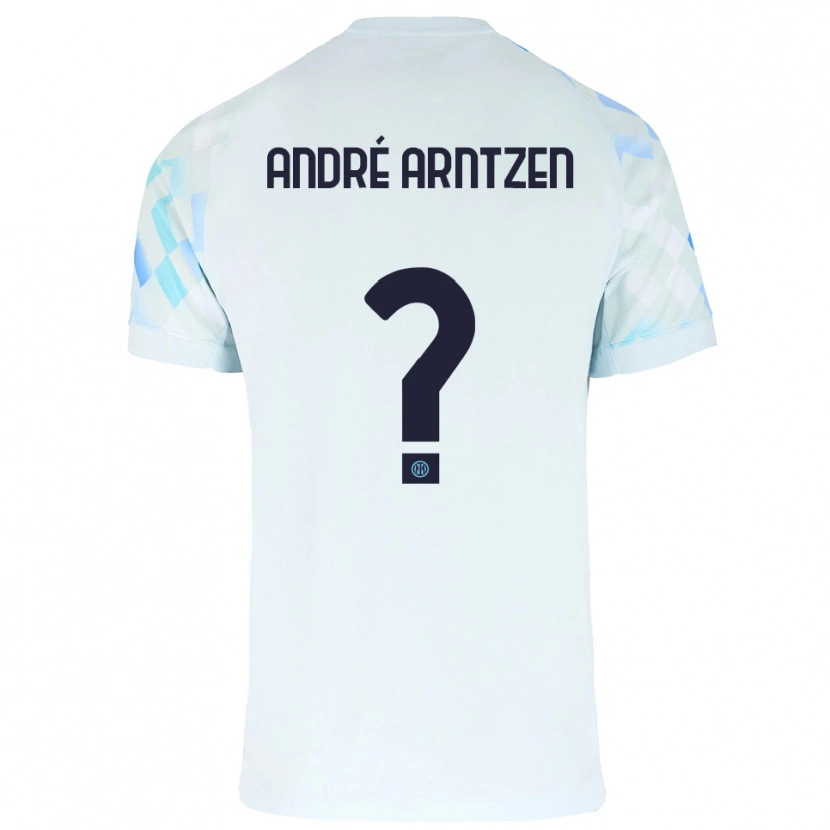 DanxenキッズMatheo André Arntzen#0ホワイト ブルーアウェイシャツ2025/26ジャージーユニフォーム