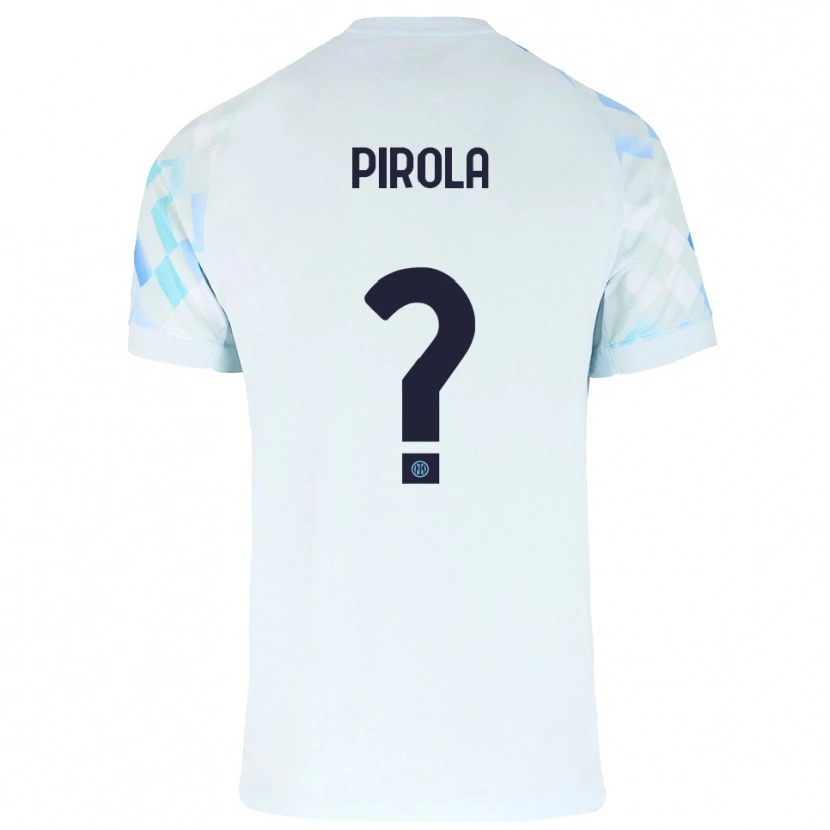 DanxenキッズSamuele Pirola#0ホワイト ブルーアウェイシャツ2025/26ジャージーユニフォーム