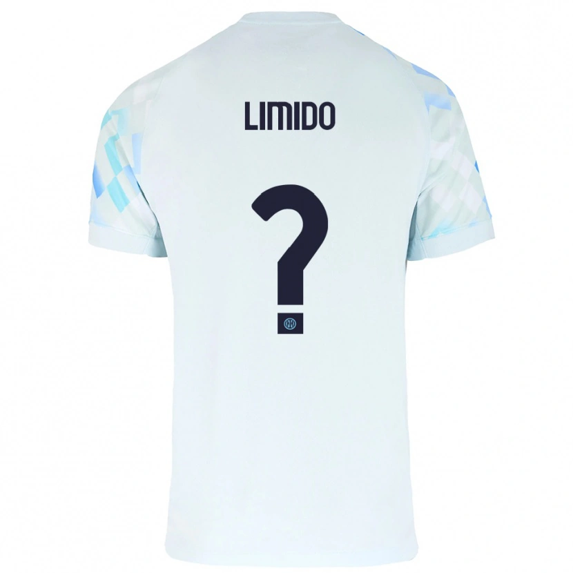 DanxenキッズFederico Limido#0ホワイト ブルーアウェイシャツ2025/26ジャージーユニフォーム