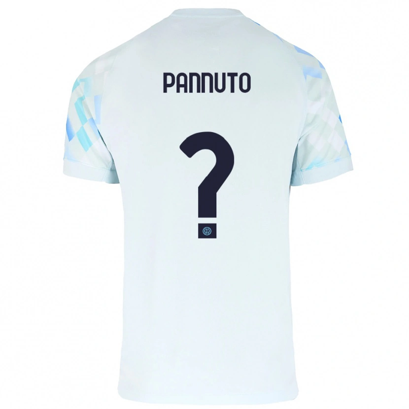 DanxenキッズMattia Pannuto#0ホワイト ブルーアウェイシャツ2025/26ジャージーユニフォーム