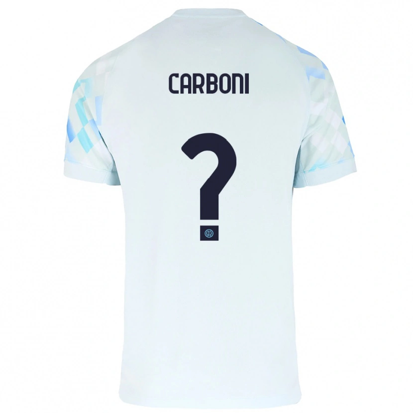 DanxenキッズCristiano Carboni#0ホワイト ブルーアウェイシャツ2025/26ジャージーユニフォーム