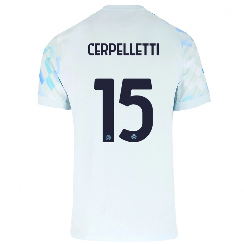 DanxenキッズFilippo Cerpelletti#15ホワイト ブルーアウェイシャツ2025/26ジャージーユニフォーム